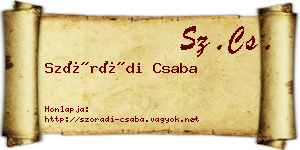 Szórádi Csaba névjegykártya