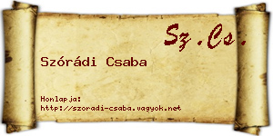 Szórádi Csaba névjegykártya