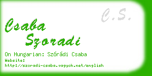 csaba szoradi business card